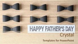  Presentation with kid s happy fathers day - Audience pleasing PPT layouts consisting of inscription with paper bow tie backdrop and a lemonade colored foreground