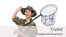  Presentation with stress management for military - Slide set featuring insect drawing - woman in military clothing background and a white colored foreground