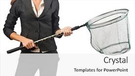  Presentation with insect - Presentation design with insect drawing - woman with net isolated background and a white colored foreground