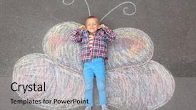  Presentation with chalk - Amazing slides having insect illustrations - little boy lying on chalk backdrop and a light gray colored foreground