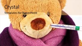  Presentation with mouth - Beautiful PPT theme featuring insect systems - plush bear with a thermometer backdrop and a yellow colored foreground
