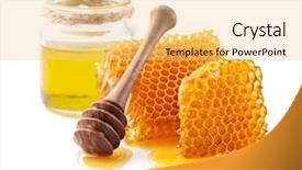  Presentation with honey - Presentation theme featuring insects - honeycombs with honey background and a lemonade colored foreground