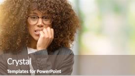  Presentation with african american business - Cool new presentation theme with insecure manager - african american business woman wearing backdrop and a violet colored foreground