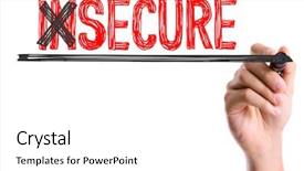  Presentation with marker - Slide deck consisting of insecurity - hand with marker writing background and a white colored foreground