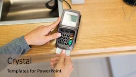  Presentation with payment - Slide set with insert - finance money technology payment background and a coral colored foreground