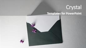  Presentation with mechanical engineering car spring - Beautiful theme featuring insert - spring card in envelope backdrop and a gray colored foreground