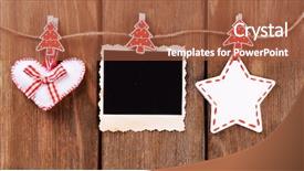  Presentation with decor - PPT theme with blank photo frame and christmas background and a red colored foreground