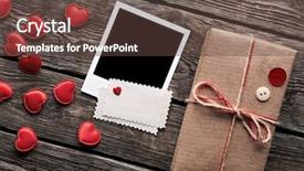  Presentation with old photo - PPT theme featuring album christmas - blank photo frame and vintage background and a violet colored foreground