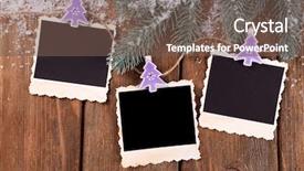  Presentation with christmas frames - PPT layouts featuring blank photo frames and christmas background and a violet colored foreground