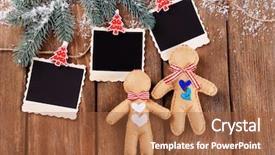  Presentation with christmas frames - PPT theme with blank photo frames and christmas background and a red colored foreground