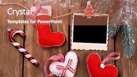  Presentation with christmas frames - Theme enhanced with blank photo frames and christmas background and a red colored foreground
