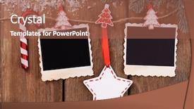 Presentation with christmas frames - Beautiful slide set featuring blank photo frames and christmas backdrop and a coral colored foreground