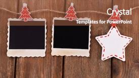  Presentation with christmas frames - Audience pleasing presentation design consisting of blank photo frames and christmas backdrop and a tawny brown colored foreground