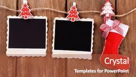  Presentation with christmas frames - Amazing PPT theme having blank photo frames and christmas backdrop and a red colored foreground