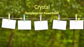  Presentation with hang - Presentation design having clothes pin - blank pieces of paper hang background and a tawny brown colored foreground