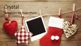 Presentation with vintage christmas - Theme having photo frame decorated for christmas background and a coral colored foreground