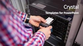  Presentation with hard disk drive - Amazing PPT theme having inserting a hard disk drive backdrop and a dark gray colored foreground