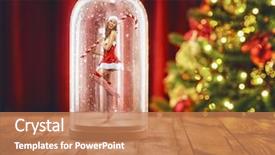  Presentation with christmas holidays - Colorful slide deck enhanced with inside a christmas snow globe backdrop and a coral colored foreground