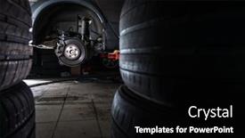  Presentation with tires - Cool new slide deck with inside-a-garage-modern-car backdrop and a black colored foreground