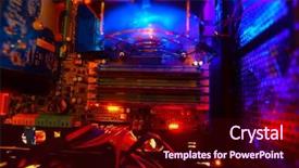  Presentation with server - Amazing presentation design having inside a high performance computer backdrop and a wine colored foreground