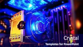  Presentation with hardware computer - PPT layouts with inside a high performance computer background and a navy blue colored foreground