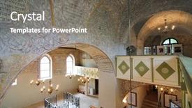  Presentation with jewish synagogue - Theme enhanced with inside a jewish synagogue background and a gray colored foreground