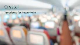  Presentation with ombre art abstract blue - Amazing PPT layouts having inside airplane - abstract blur plane cabin backdrop and a  colored foreground