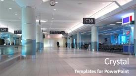  Presentation with airport - Colorful presentation design enhanced with partially blocked-up window in the tuscan town of castiglion fiorentino backdrop and a violet colored foreground