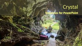  Presentation with cave - Beautiful theme featuring entrance natural caves - inside buddha saddar cave backdrop and a tawny brown colored foreground