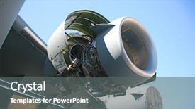  Presentation with aircraft engine - Presentation design enhanced with inside c-17 military aircraft background and a gray colored foreground