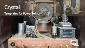  Presentation with 1950s - Beautiful PPT theme featuring inside dirty grungy vintage 1950s backdrop and a tawny brown colored foreground