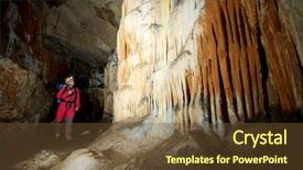  Presentation with spain - Colorful slides enhanced with inside earth - caving in niguella cave zaragoza backdrop and a tawny brown colored foreground