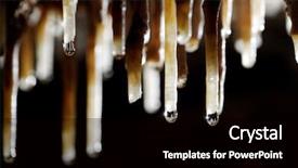  Presentation with cave - PPT theme featuring subterranean - stalactites in a cave spain background and a black colored foreground