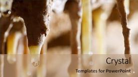  Presentation with cave - Cool new PPT layouts with subterranean - stalactites in a cave spain backdrop and a coral colored foreground