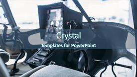  Presentation with control panel - Slide deck featuring inside helicopter cabin control panel background and a ocean colored foreground