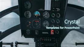  Presentation with control panel - Slide deck with inside helicopter cabin control panel background and a tawny brown colored foreground