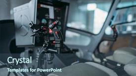  Presentation with control panel - Audience pleasing slide deck consisting of inside helicopter cabin control panel backdrop and a ocean colored foreground