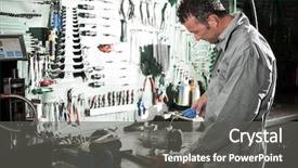  Presentation with mechanic shop - Colorful slide deck enhanced with inside his auto repair shop backdrop and a dark gray colored foreground
