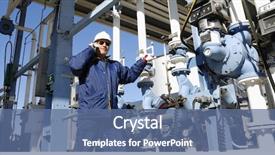  Presentation with fuel station - Beautiful slides featuring inside large oil and gas backdrop and a ocean colored foreground