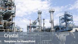  Presentation with oil refinery industry - Beautiful slides featuring inside large oil and gas backdrop and a gray colored foreground