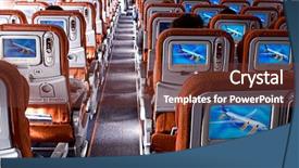  Presentation with cabin - Slide deck with inside modern liner before takeoff background and a tawny brown colored foreground