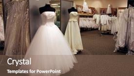  Presentation with boutique - Presentation theme consisting of inside of a retail wedding dress boutique background and a coral colored foreground
