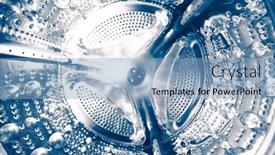  Presentation with drum - PPT theme featuring inside-of-a-washing-machine background and a light blue colored foreground