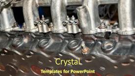  Presentation with engine cylinders - PPT theme having inside-of-an-engine-block background and a tawny brown colored foreground