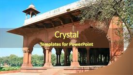  Presentation with india fort - Amazing slides having inside of famous red fort backdrop and a tawny brown colored foreground