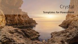  Presentation with beautiful nature - Slide set featuring inside-of-grotto-beautiful-nature background and a coral colored foreground