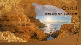  Presentation with beautiful nature - Presentation design featuring inside-of-sea-grotto-beautiful background and a red colored foreground