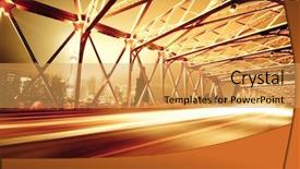  Presentation with street lights - PPT layouts with inside of the garden bridge background and a yellow colored foreground