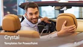  Presentation with car business - Slides with inside sales - auto business car sale consumerism background and a coral colored foreground