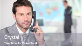  Presentation with sales - Theme enhanced with inside sales - businessman on the phone background and a gray colored foreground